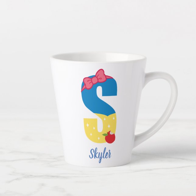 Tasse Latte S est blanc pour la neige| Ajouter votre nom (Droite)