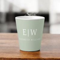 Sage Green Professionnel Simple Monogramme Minimal