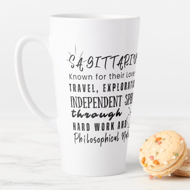 Tasse Latte Sagittarius Citations Motivationnelles Signe Zodia (En situation)