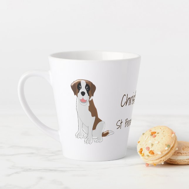 Tasse Latte Saint Bernard Design personnalisé (En situation)