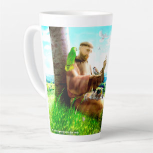 Tasse Latte Saint François et les sermons prêchent aux oiseaux