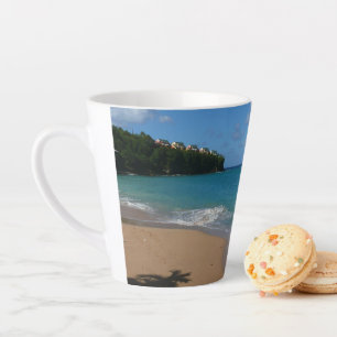 Tasse Latte Saint Lucia Beach Paysage tropical