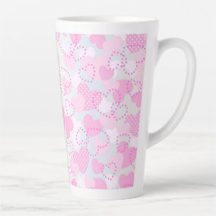 Tasse Latte Saint Valentin Coeurs roses Arrière - plan
