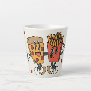 Tasse Latte Saint-Valentin "Match de pizza et de pommes de ter