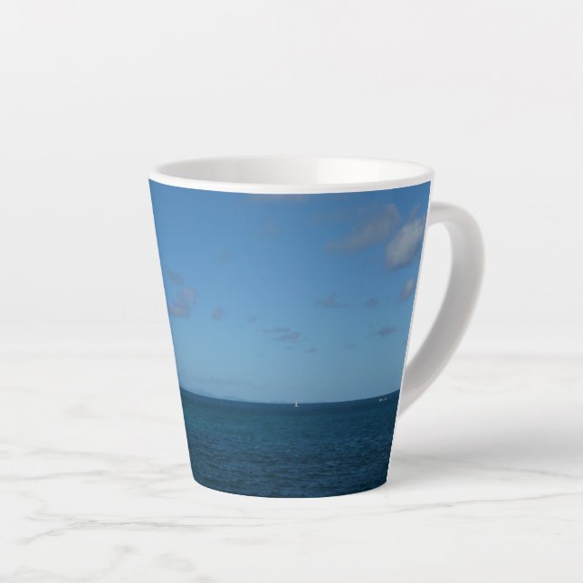 Tasse Latte Sainte-Lucie Horizon Océan Bleu (Angle droit)