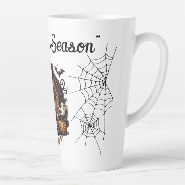 Tasse Latte Saison éffrayante Haunted Maison Halloween Latte M (Droite)
