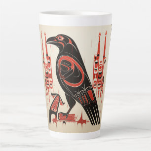 Tasse Latte Salish natif pacifique northwestern style art rave