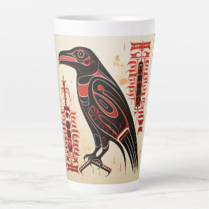 Tasse Latte Salish natif pacifique northwestern style art rave