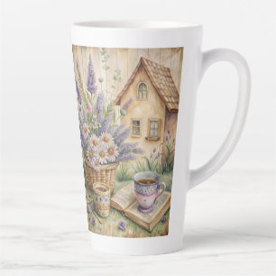 Tasse Latte Salon de Thé Cottage Core Lavande