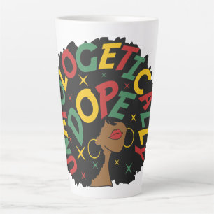 Tasse Latte Sans excuses Dope Black Girl Afro