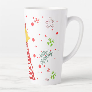 Tasse Latte Sapin de Noël en spirale et motif de cloches