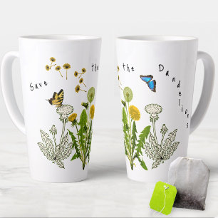 Tasse Latte Sauvez le design naturel des Dandelions