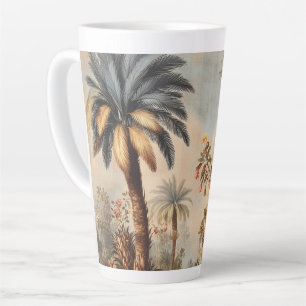 Tasse Latte Scène botanique vintage avec palmiers