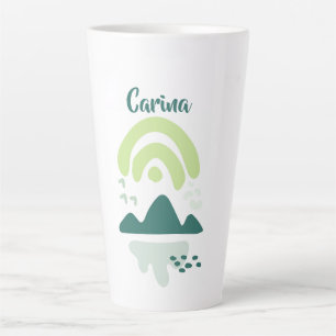 Tasse Latte Scène de lac de montagne abstraite personnalisée