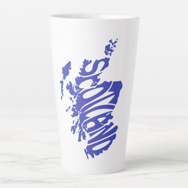 Tasse Latte Scotland Silhouette Word Art (Devant)
