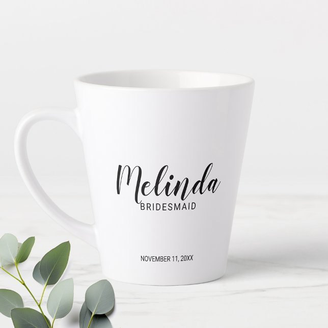 Tasse Latte Script moderne Présentatrice personnalisée Café Mu (Créateur téléchargé)