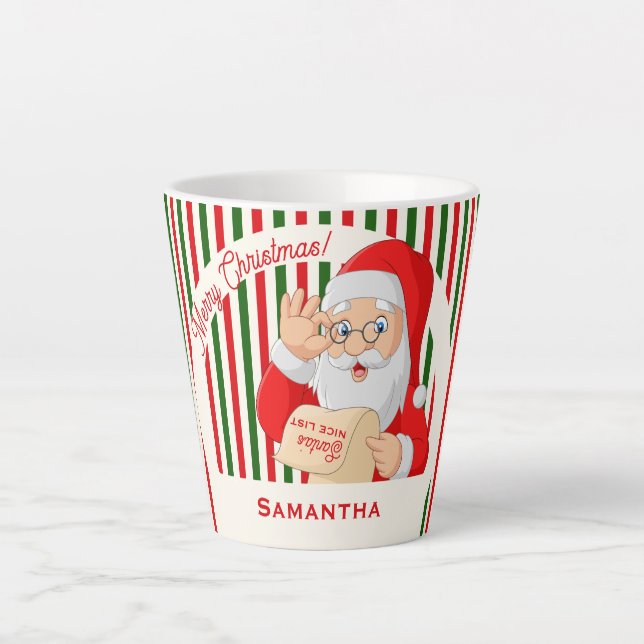 Tasse Latte Sealed by Santa Nice List Merry Christmas  (Devant)