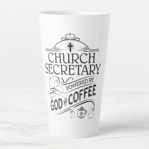 Tasse Latte Secrétaire de l'église Actionné par Dieu et le 