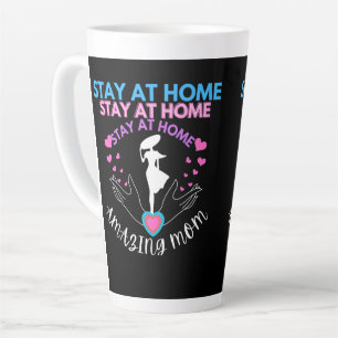 Tasse Latte Séjour À La Maison Maman Mère Femme Noir Moderne C