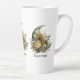 Tasse Latte Séjournez dans le design magique de la lune d'hive