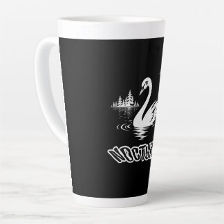 Tasse Latte Sérène Nocturne Lac des Cygnes Pop Art esthétique