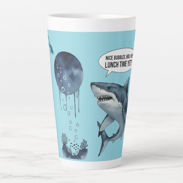 Tasse Latte shark birthday gift  (Devant)