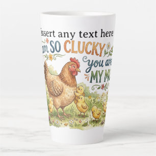Tasse Latte Si Chanceuse Tu Es Ma Maman Aquarelle Poule et Pou