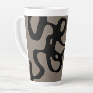 Tasse Latte Signaux éloignés : Noir Abstrait et gris