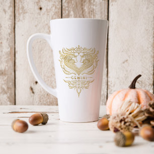 Tasse Latte Signe astrologique du zodiaque Gémeaux or   Monogr