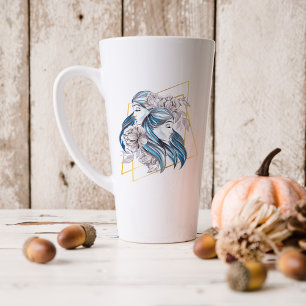 Tasse Latte Signe astrologique Gémeaux aquarelle Monogramme