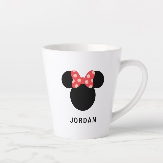 Tasse Latte Silhouette de la tête de point de Minnie Polka | M (Droite)
