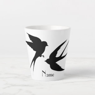 Tasse Latte Silhouettes d'oiseaux hirondelles Thunder_Cove 