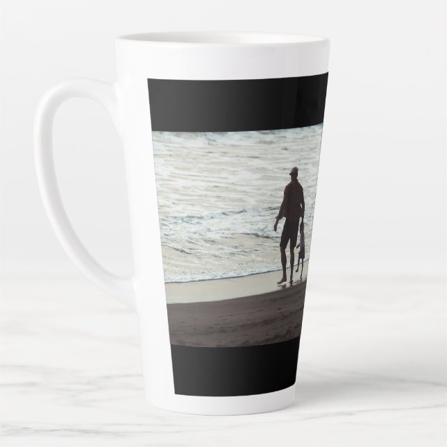 Tasse Latte Simple Custom Two Photo (Gauche)