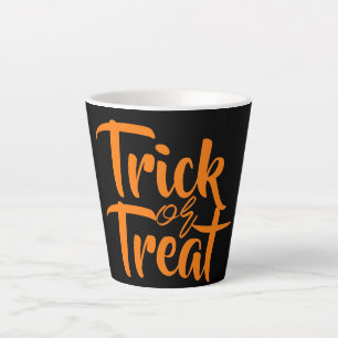 Tasse Latte Simple Éffrayant Trou ou Traiter Famille Halloween