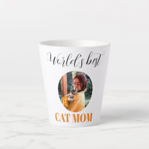 Tasse Latte Simple mignonne Monde meilleur chat maman photo