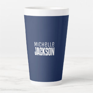 Tasse Latte Simple minimaliste Moderne Votre Nom Message