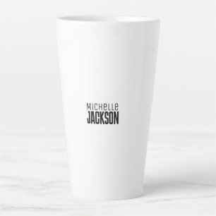Tasse Latte Simple minimaliste Moderne Votre Nom Message