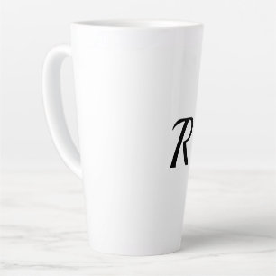 Tasse Latte simple minimum ajouter votre texte monogramme phot