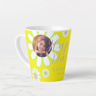 Tasse Latte Simple Photo de naissance Daisy jaune