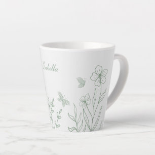 Tasse Latte Simple vert sauge botanique 