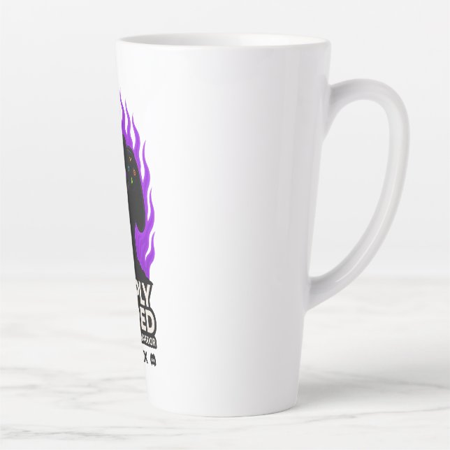 Tasse Latte SIMPLY BORED Purple Flame Gaming T-Shirt 🔥🎮 (Droite)