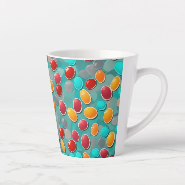 Tasse Latte "Sip of Sweetness : Jelly coloré Bean Art Latte M (Droite)
