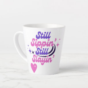 Tasse Latte SIPPIN ENCORE AMUSANT Motivation moderne Typograph