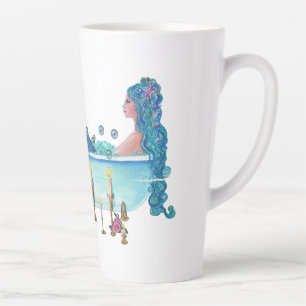 Tasse Latte Sirène dans la baignoire par Renee Lavoie
