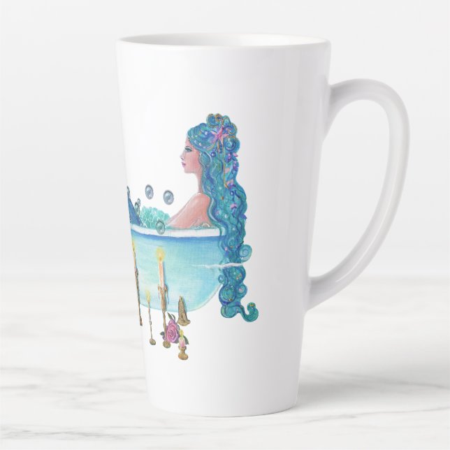 Tasse Latte Sirène dans la baignoire par Renee Lavoie (Droite)