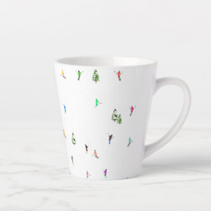 Tasse Latte Ski alpin d'hiver Ski Ski Ski Motif