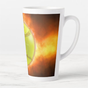 Tasse Latte SlipperyJoe's jaune balle de feu de balle de feu r