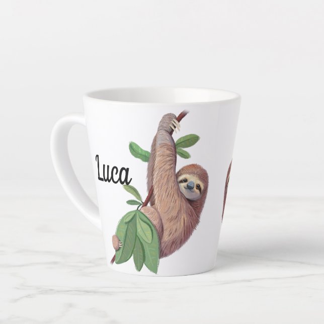 Tasse Latte Sloth personnalisable (Angle gauche)