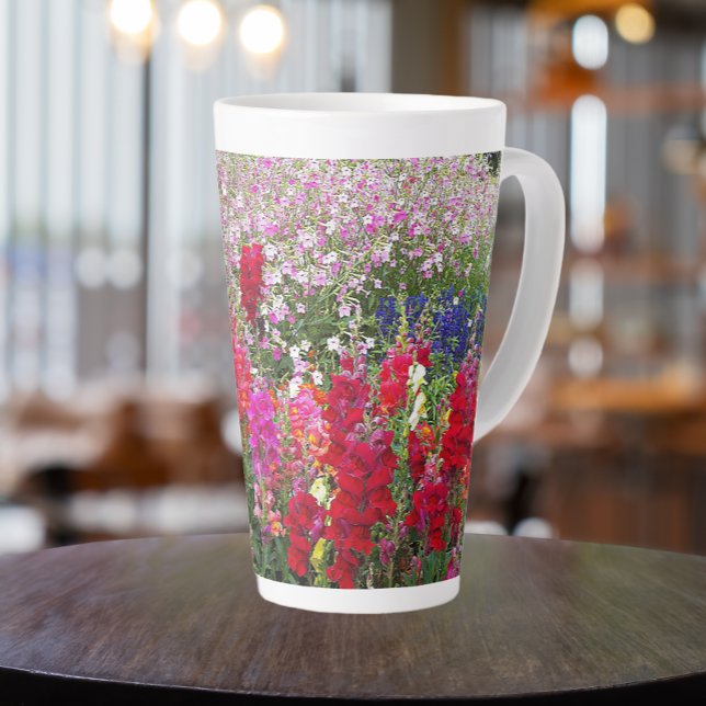 Tasse Latte Snapdragon Coloré Jardin Floral (In Situ)