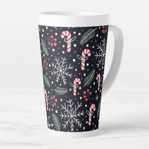 Tasse Latte Snowflakes & Sucres de canne Holiday
